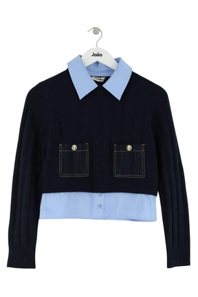 Pull Sandro Marine en Laine, taille XS - Seconde Main