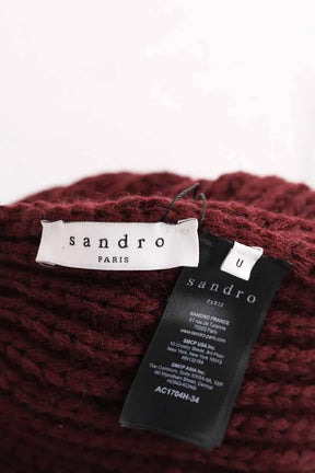 Bonnet Sandro Bordeaux en Fourrure