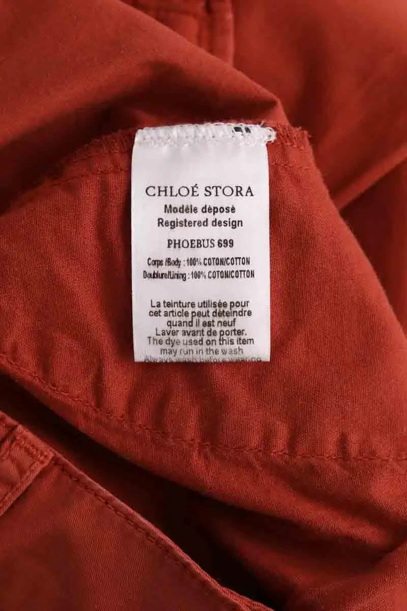 Pantalon droit Chloé Stora Orange en Coton