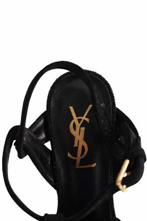Talons Saint Laurent Noir en Cuir