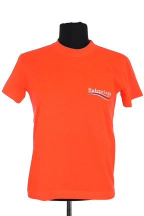 T-shirt Balenciaga Orange en Coton, taille XS - Seconde Main