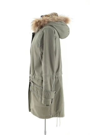 Manteau Berenice Kaki en Fourrure