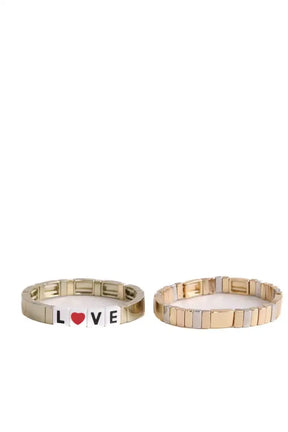 Lot de bracelet Roxanne Assoulin Doré en Argent doré