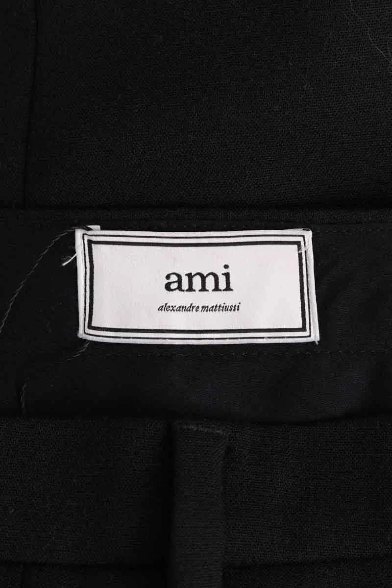 Pantalon droit Ami Noir en Synthétique