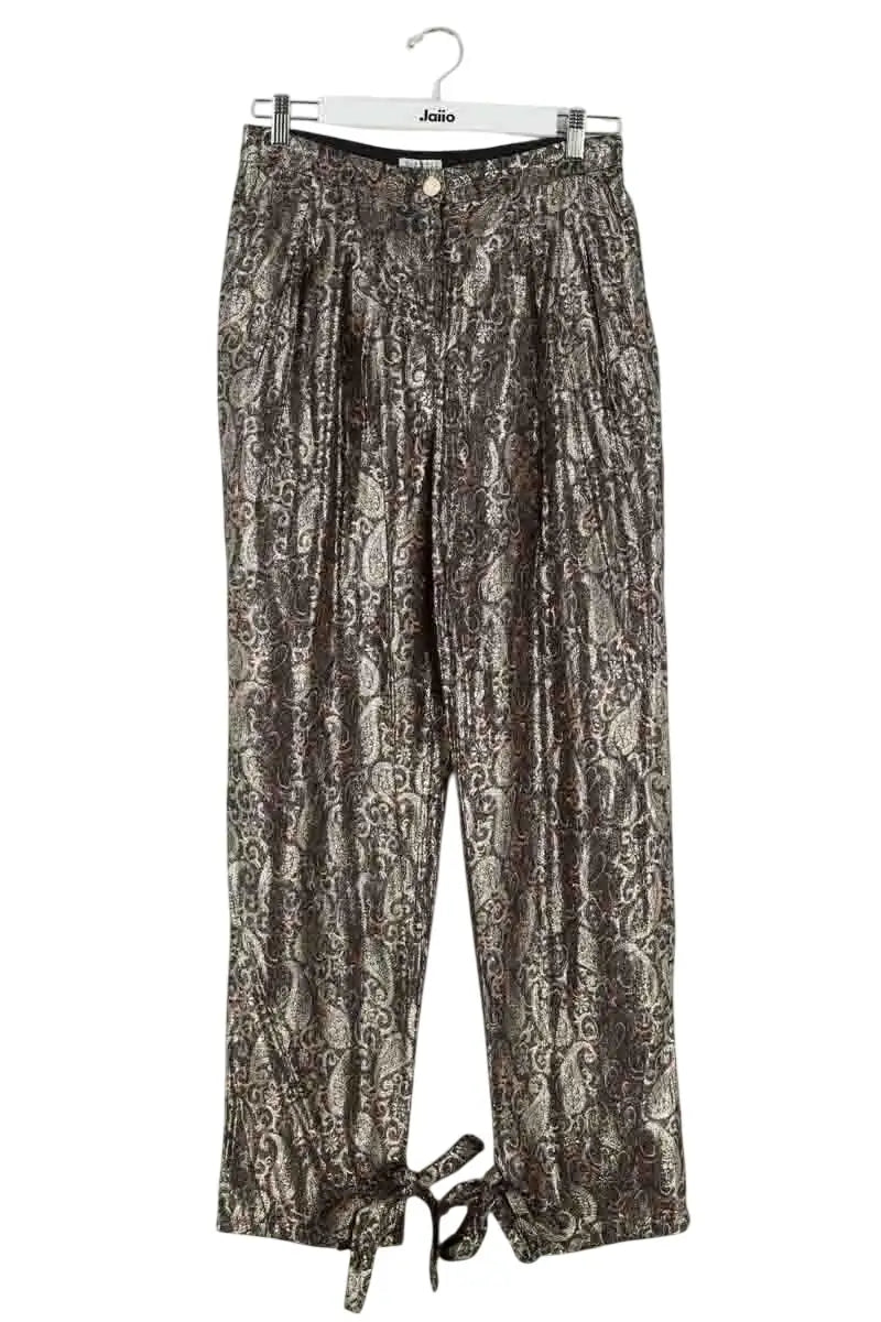Pantalon Carot Claudie Pierlot Doré en Synthétique, taille L - Seconde Main
