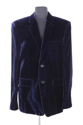 Costume Saint Laurent Marine en Velours, taille L - Seconde Main