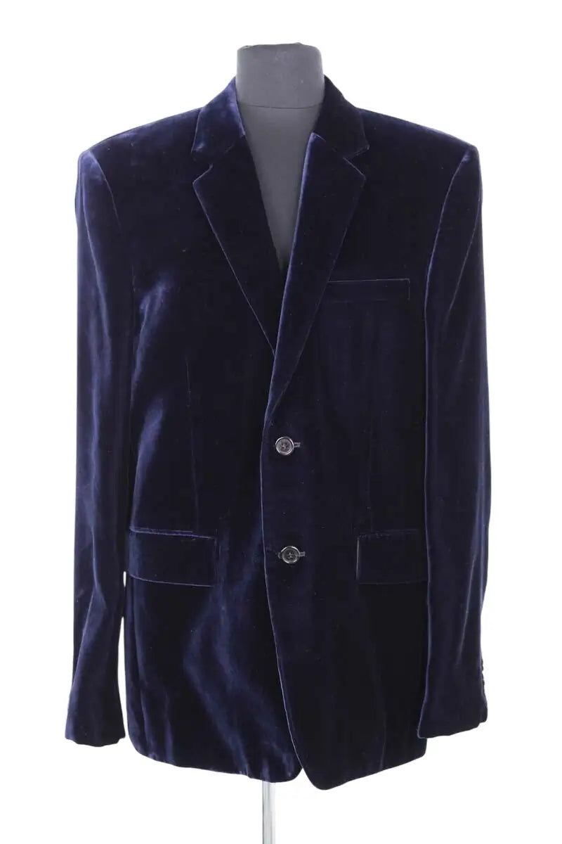 Costume Saint Laurent Marine en Velours, taille L - Seconde Main
