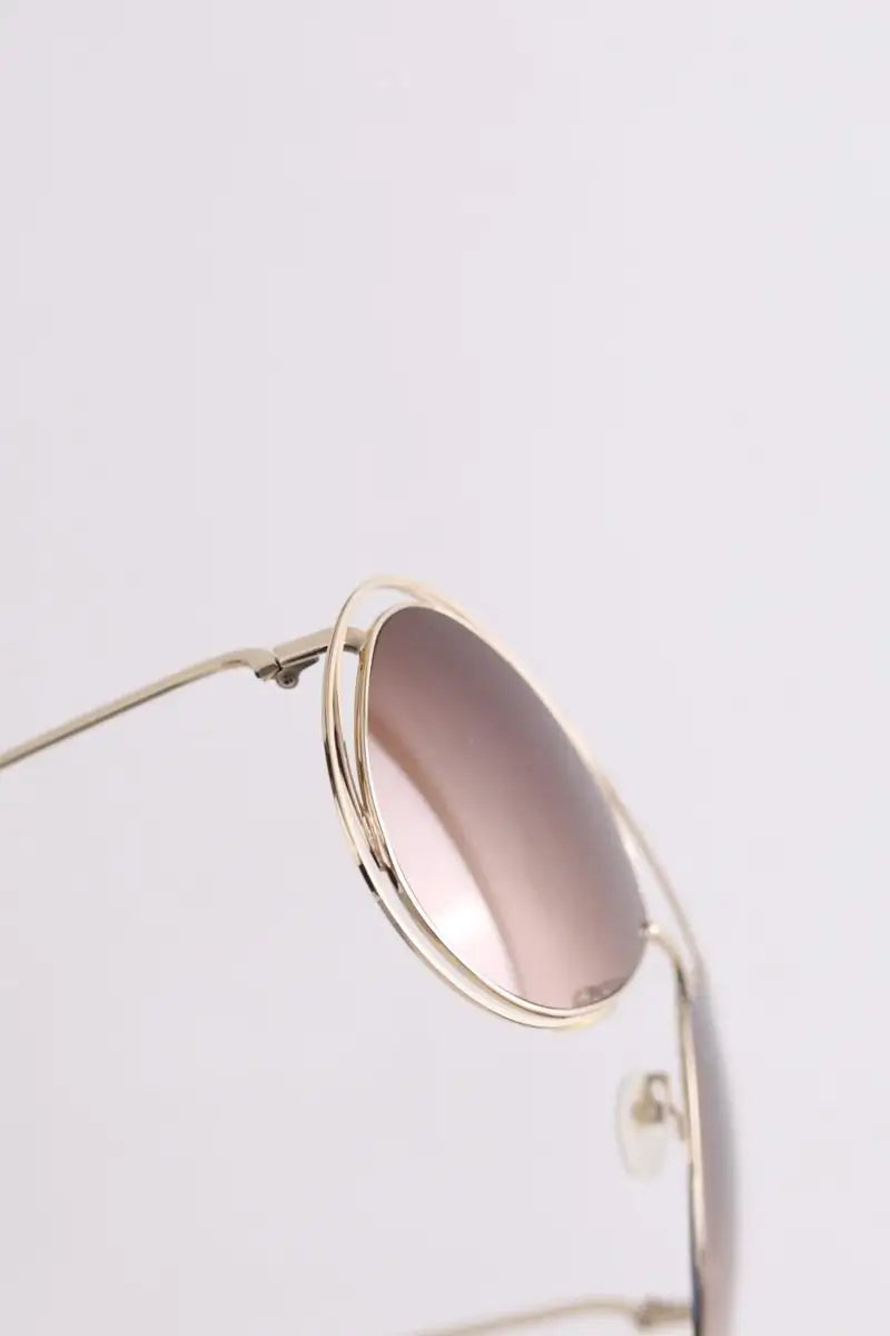 Lunettes de soleil Chloé Marron en Métal