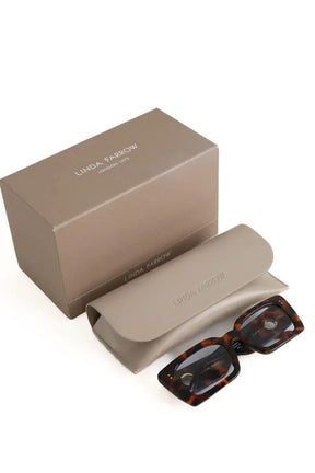 Lunettes de soleil Linda Farrow Marron en Plastique