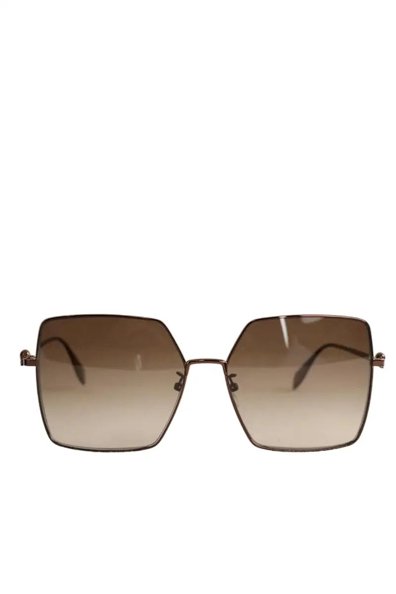 Lunettes surdimensionné Alexander McQueen Marron en Métal - Seconde Main