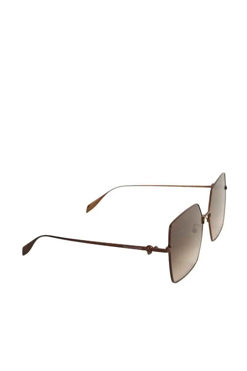 Lunettes surdimensionné Alexander McQueen Marron en Métal