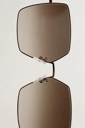 Lunettes surdimensionné Alexander McQueen Marron en Métal