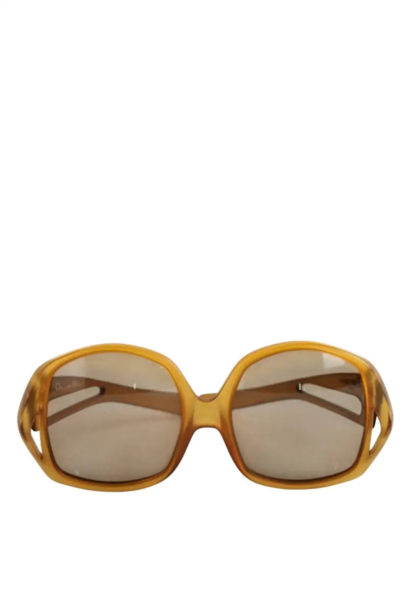 Lunettes surdimensionné Dior Marron en Plastique - Seconde Main