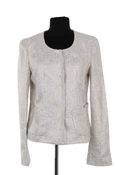 Blazer Tara Jarmon Argent en Laine, taille L - Seconde Main