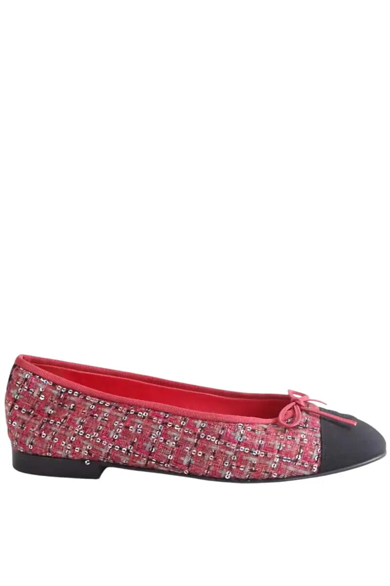 Ballerines Chanel Rose en Tweed, taille 39 - Seconde Main