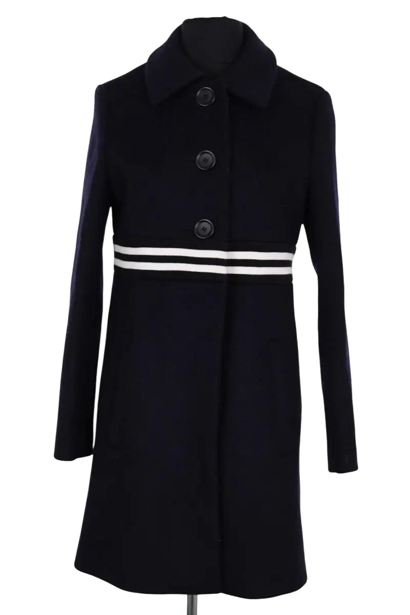 Manteau Maje Marine en Laine, taille S - Seconde Main