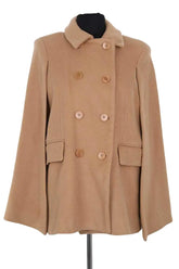 Cape Maje Beige en Laine, taille S - Seconde Main