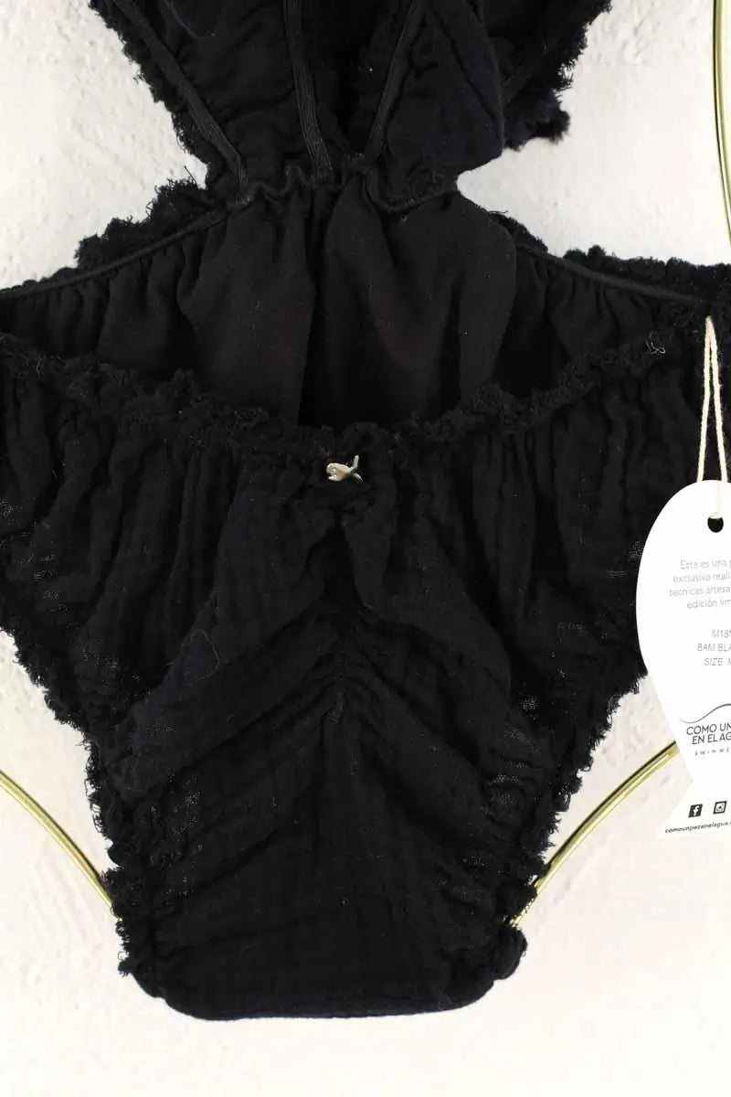 Maillot de bain Como un pez en el agua Bam Noir en Coton