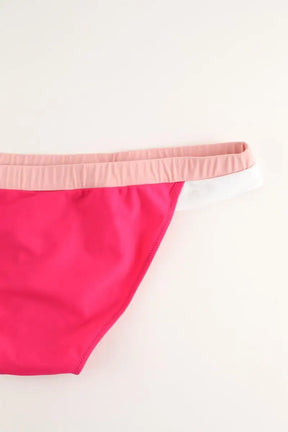 Maillot de bain Luz Aurélie fuchsia rose blan Rose en Polyamide