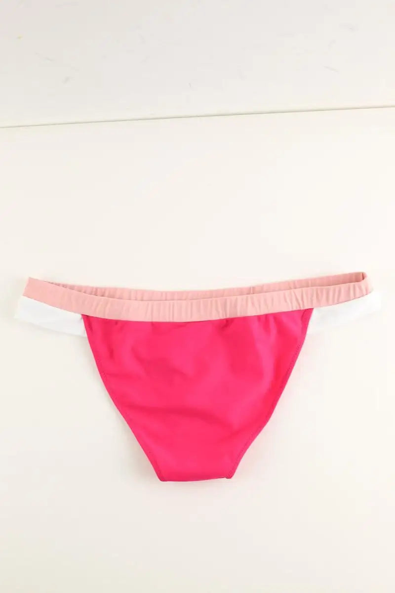 Maillot de bain Luz Aurélie fuchsia rose blan Rose en Polyamide