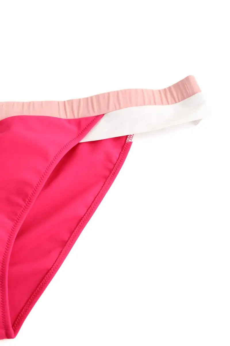 Maillot de bain Luz Aurélie fuchsia rose blanc Rose en Polyamide