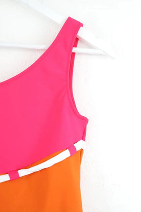 Maillot de bain Luz Esther fuchsia orange Orange en Polyamide