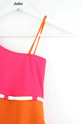 Maillot de bain Luz Esther fuchsia orange Orange en Polyamide