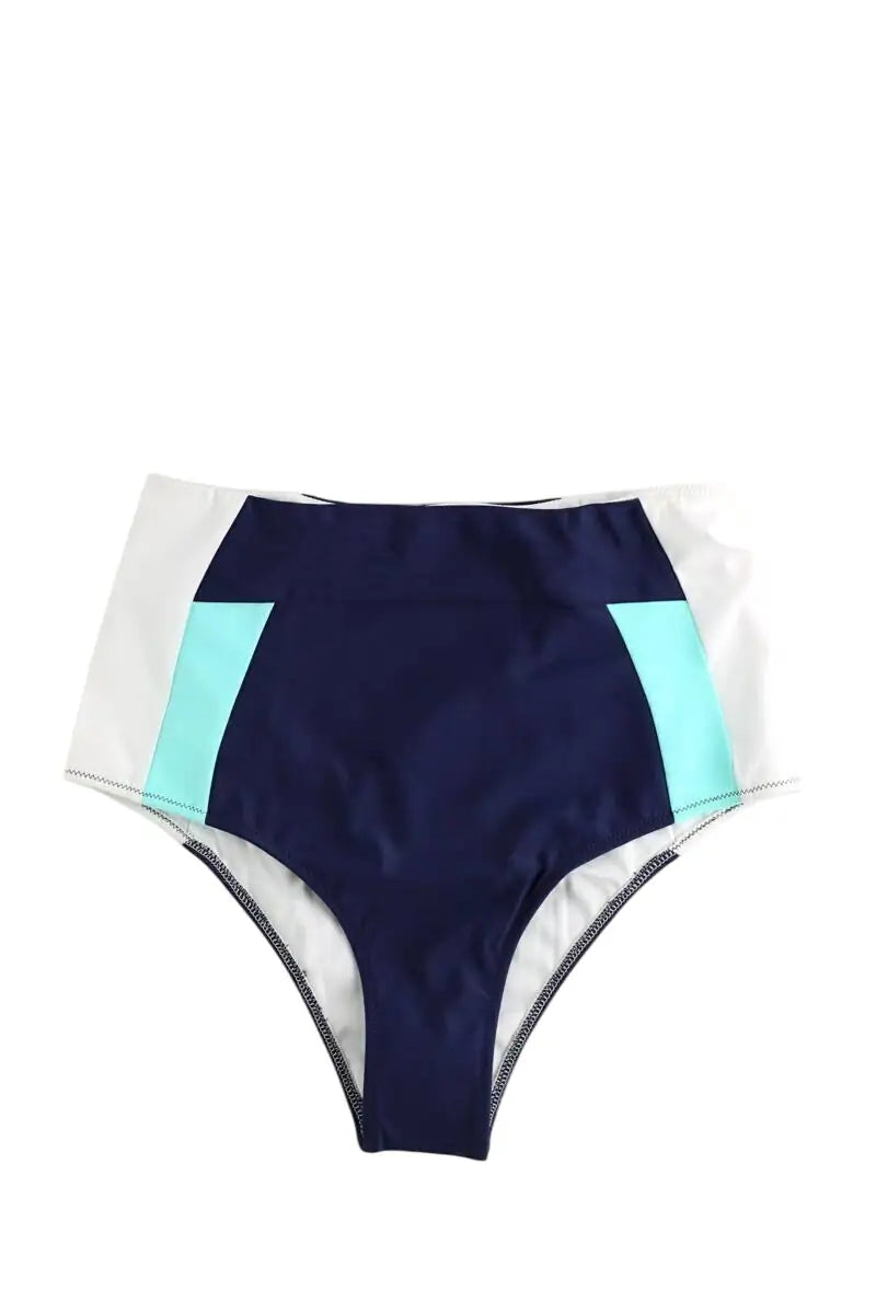 Maillot de bain Luz Lizzy bleu marine blanc bleu ciel Bleu en Polyamide, taille L - Seconde Main