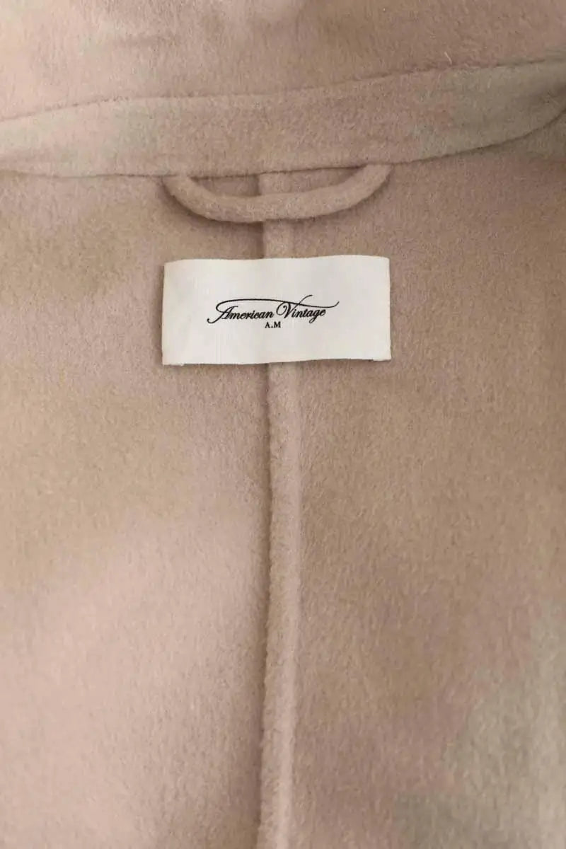Manteau American Vintage Beige en Laine
