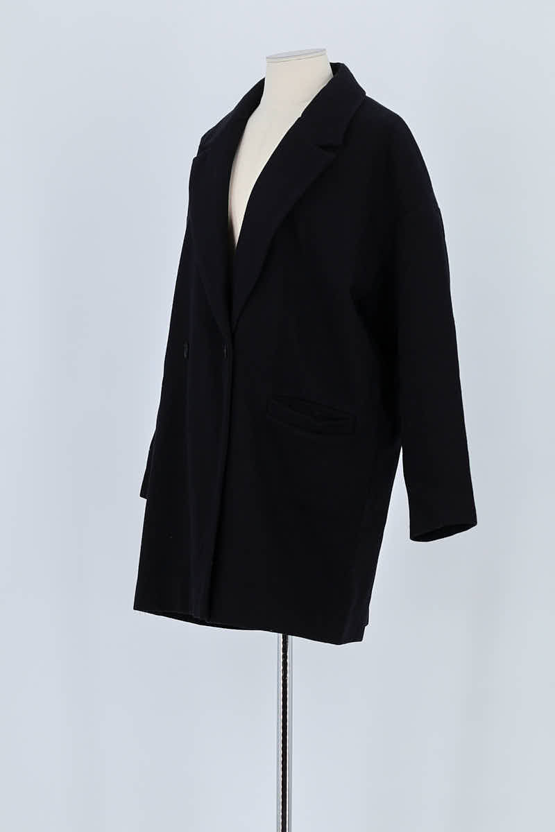Manteau American Vintage Noir en Laine