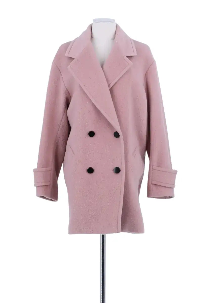 Manteau Barbara Bui Rose en Laine, taille S - Seconde Main