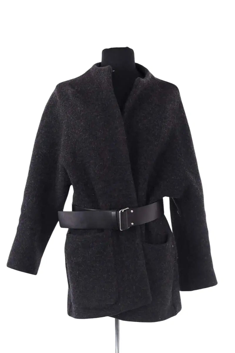 Manteau Ba&Sh Gris en Laine, taille S - Seconde Main