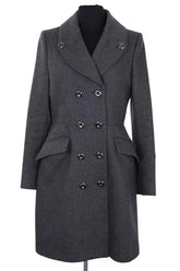 Manteau Burberry Gris en Laine, taille XS - Seconde Main