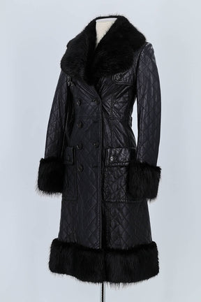 Manteau Burberry Noir en Cuir
