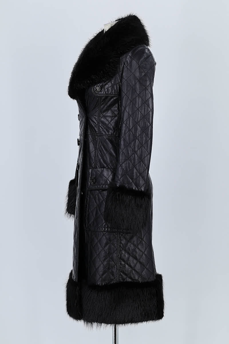 Manteau Burberry Noir en Cuir
