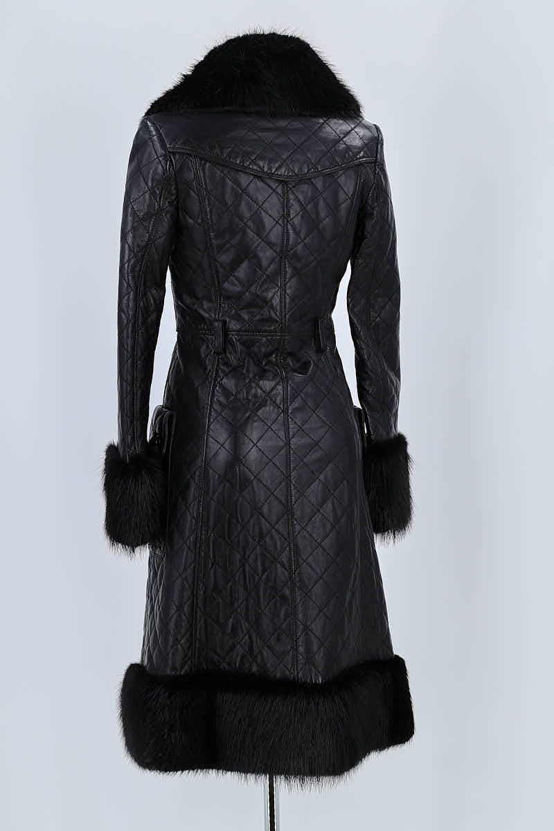 Manteau Burberry Noir en Cuir