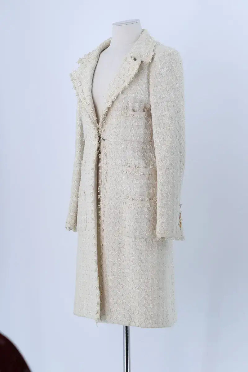 Manteau Chanel Beige en Coton