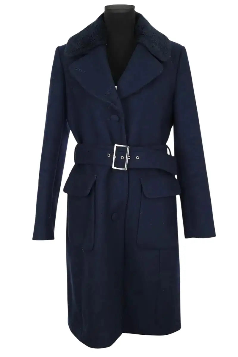 Manteau Claudie Pierlot Bleu en Laine, taille L - Seconde Main