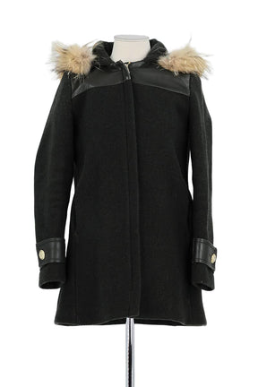 Manteau Claudie Pierlot Noir en Fourrure, taille S - Seconde Main