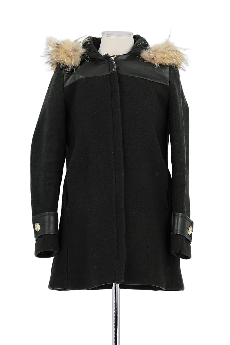 Manteau Claudie Pierlot Noir en Fourrure, taille S - Seconde Main