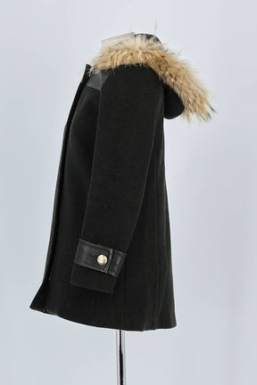 Manteau Claudie Pierlot Noir en Fourrure