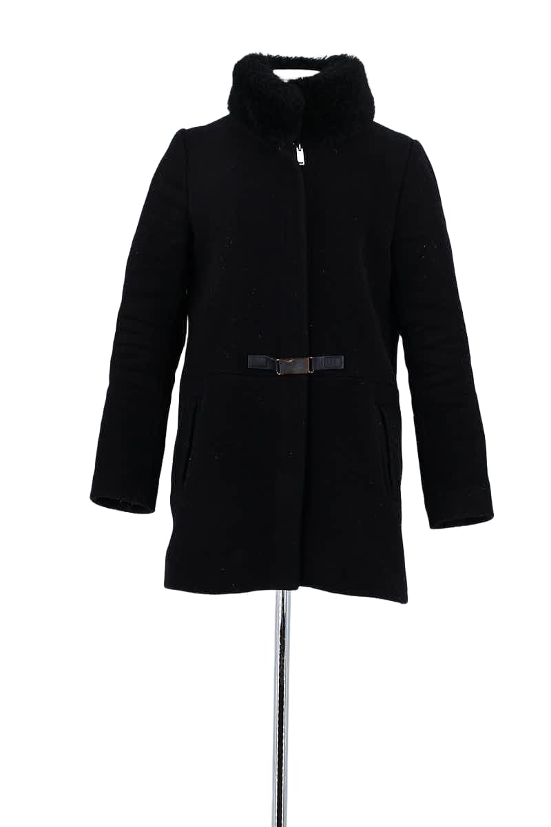 Manteau Claudie Pierlot Noir en Laine, taille S - Seconde Main