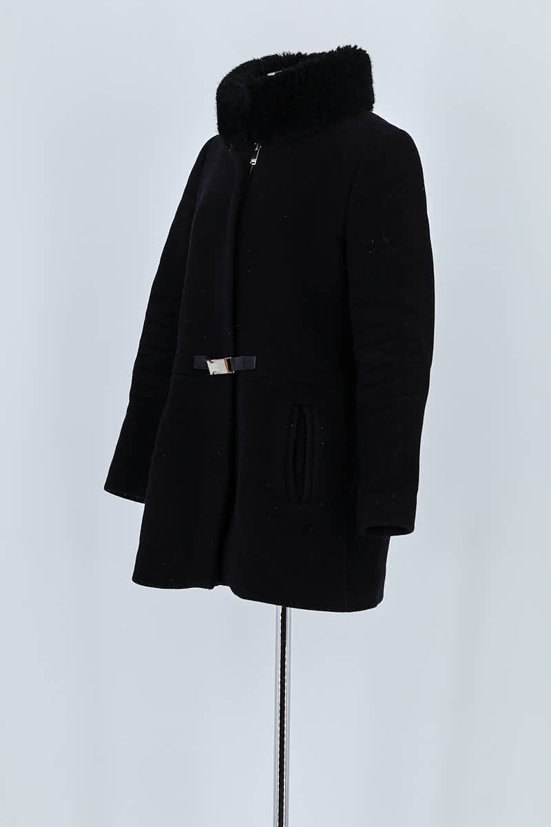 Manteau Claudie Pierlot Noir en Laine
