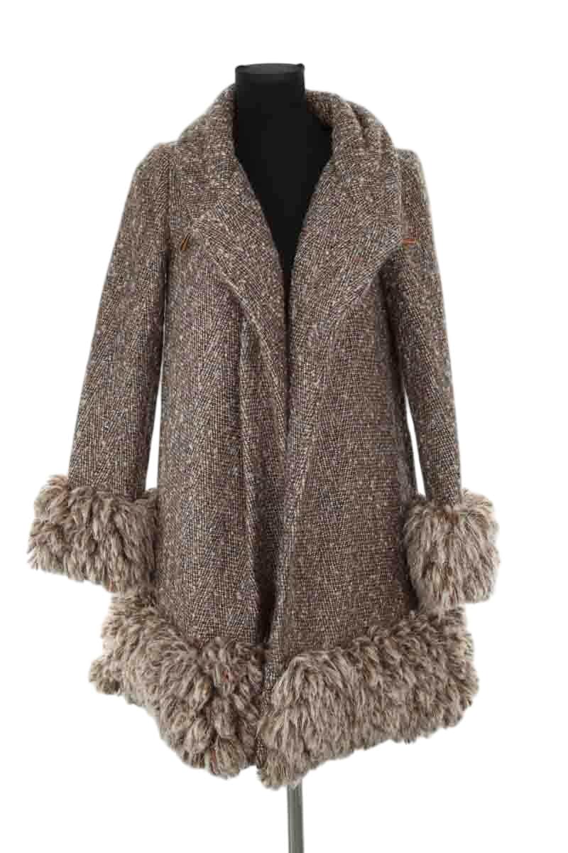 Manteau Diane Von Furstenberg Marron en Laine, taille XL - Seconde Main