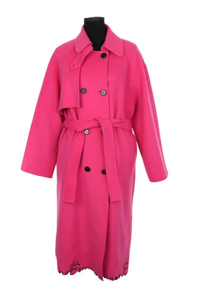 Manteau Ermanno Firenze Rose en Laine, taille S - Seconde Main
