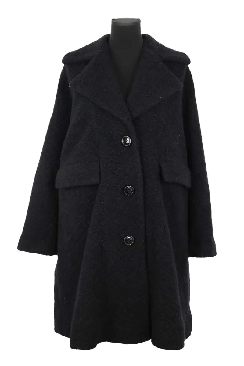 Manteau Ganni Noir en Laine, taille S - Seconde Main