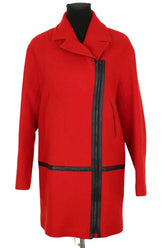 Manteau Gerard Darel Rouge en Laine, taille L - Seconde Main
