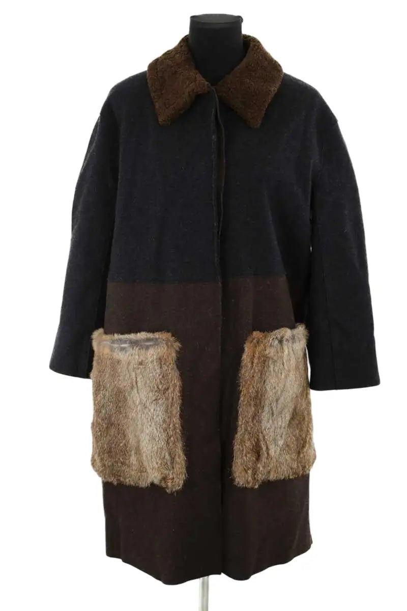 Manteau Hache Marron en Laine, taille XL - Seconde Main