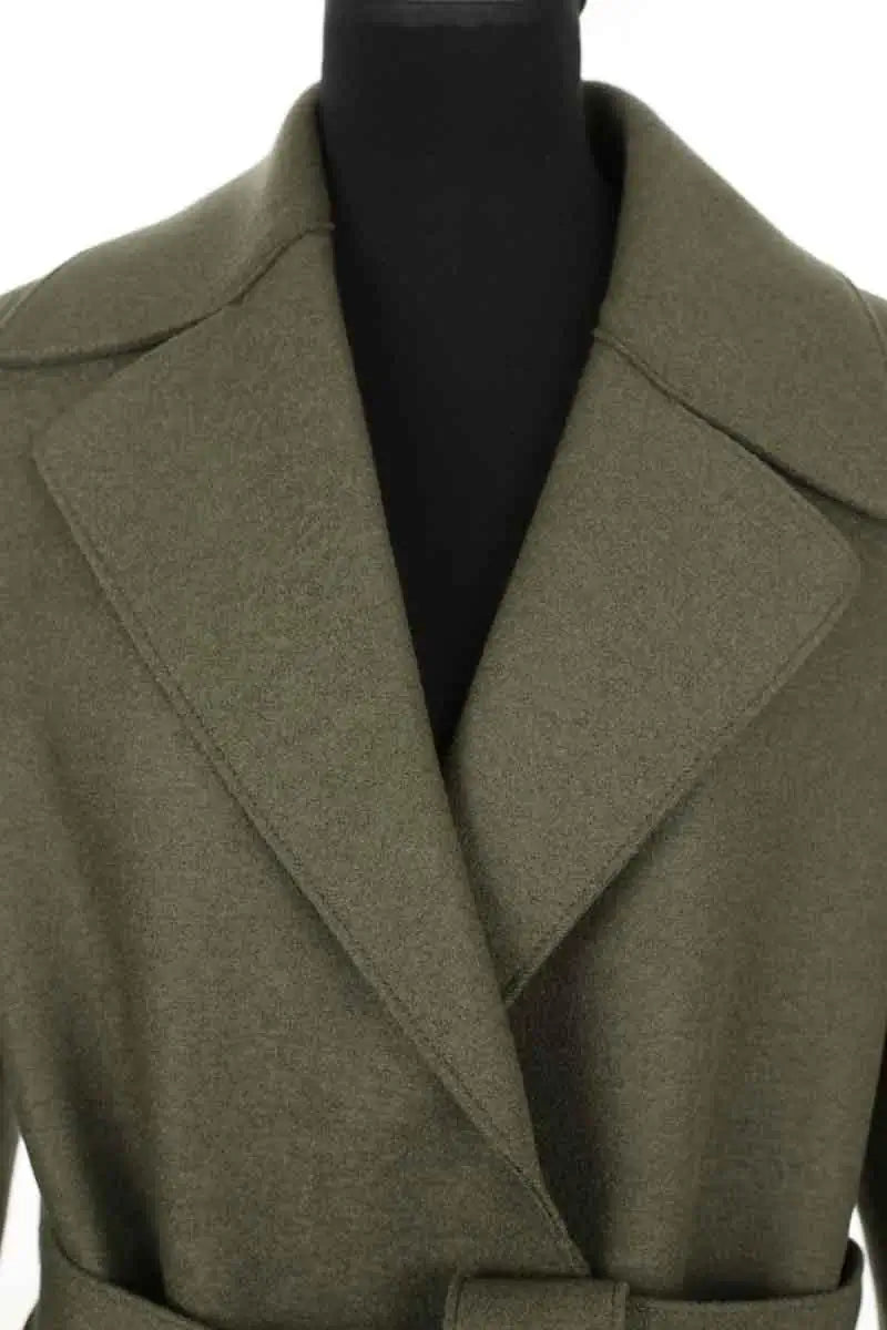 Manteau Harris Wharf London Kaki en Laine