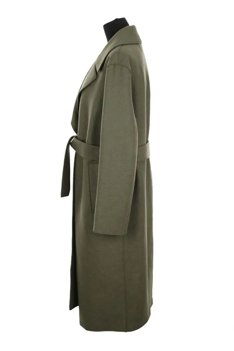 Manteau Harris Wharf London Kaki en Laine